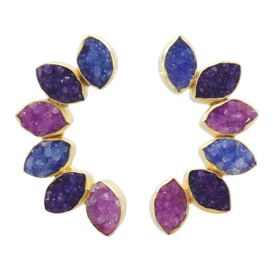 Pendientes Boreal Azul. Morado y Fucsia