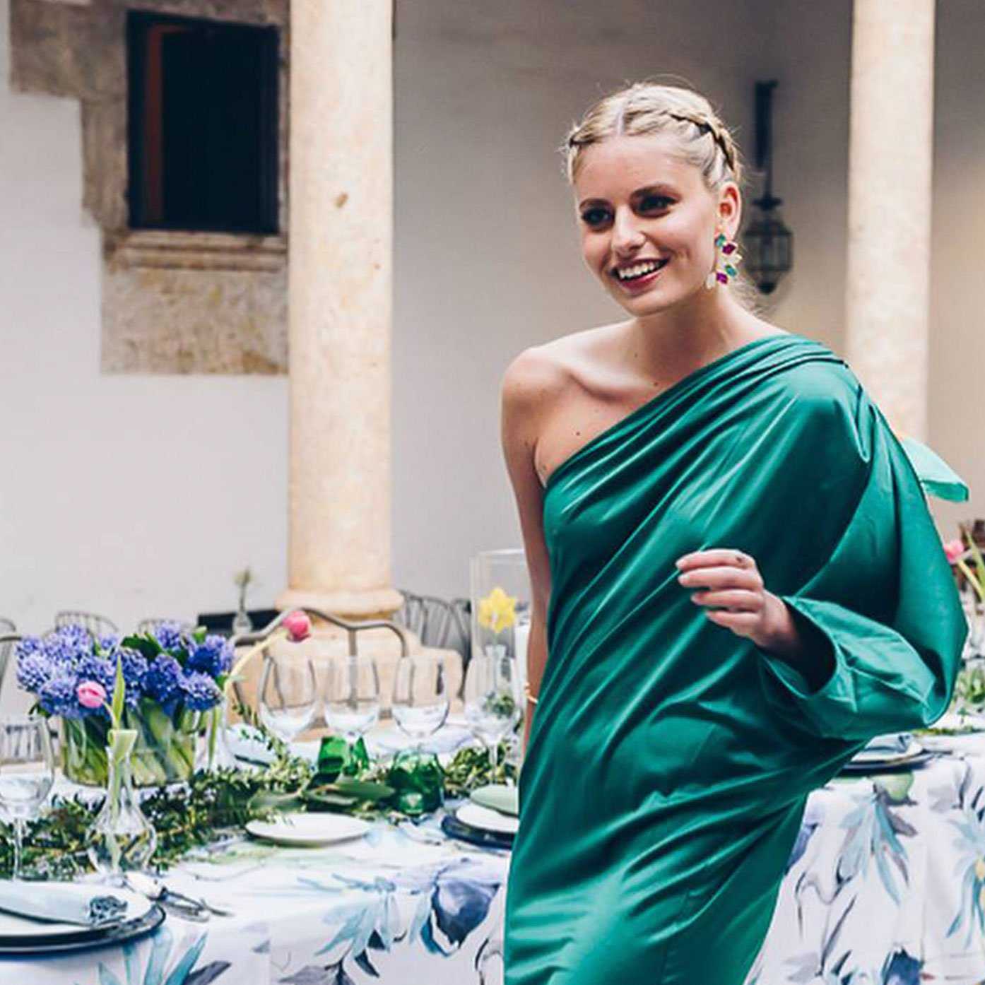 Pendientes Boreal Verde. Fucsia y Blanco