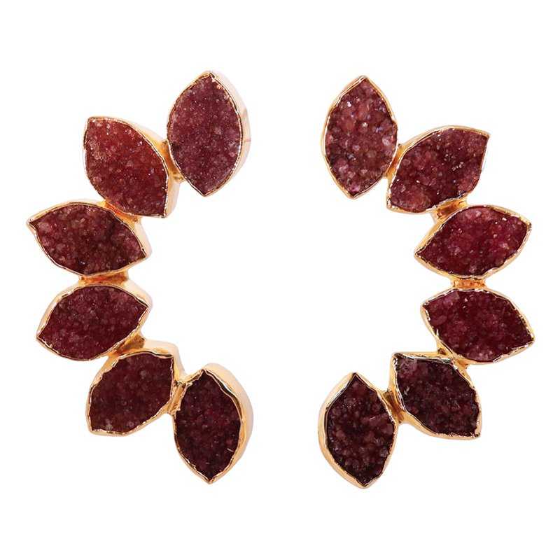 Pendientes Boreal Burdeos Rosado
