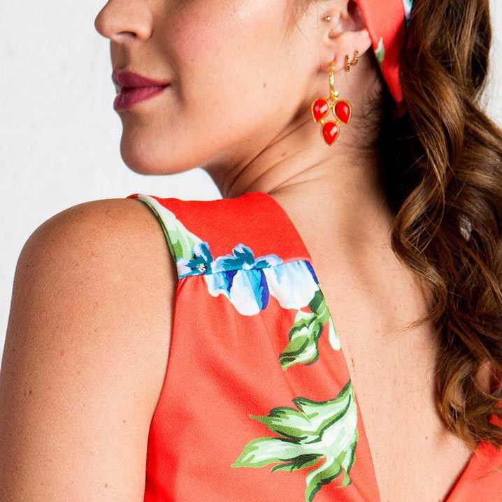 Pendientes Aros Coco Rojo (Desmontables)