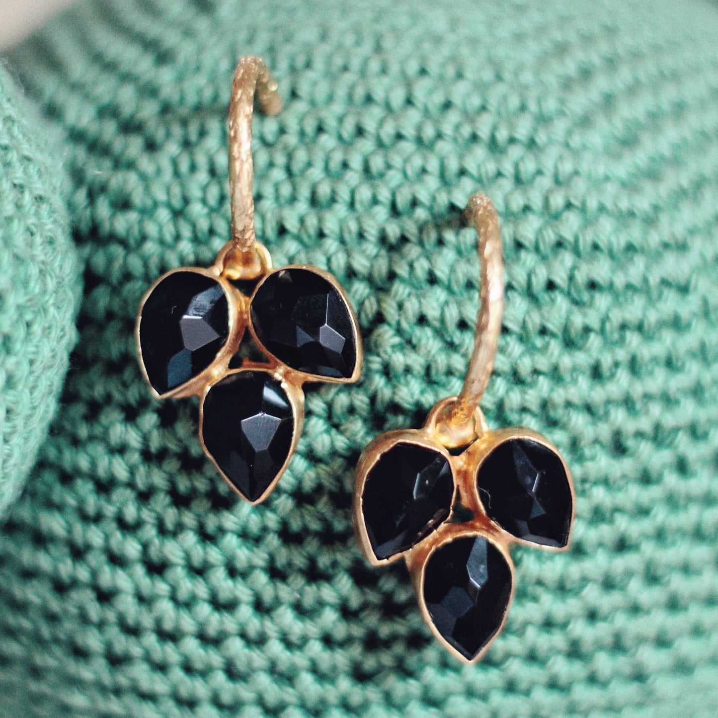 Pendientes Aros Coco Negro (Desmontables)