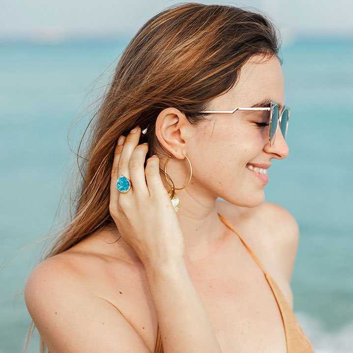 Anillo Formentera Drusa Plata Azul