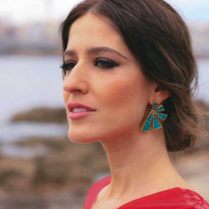 Pendientes Geometric Verde