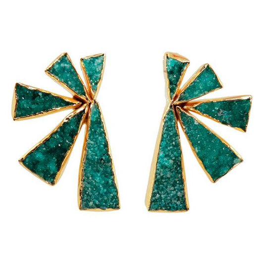 Pendientes Geometric Verde