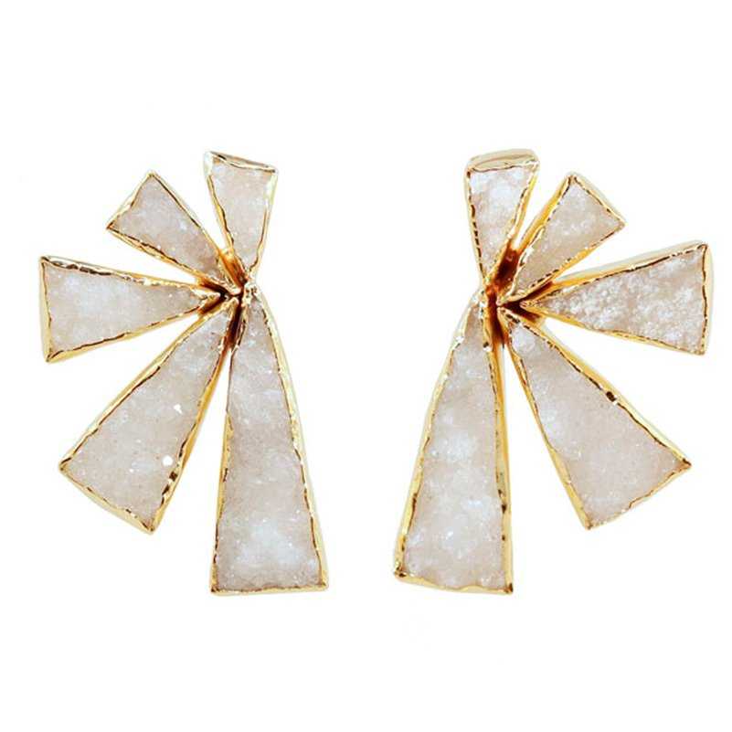 Pendientes Geometric Blanco