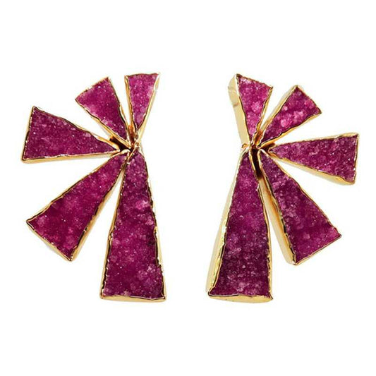 Pendientes Geometric Fucsia mo