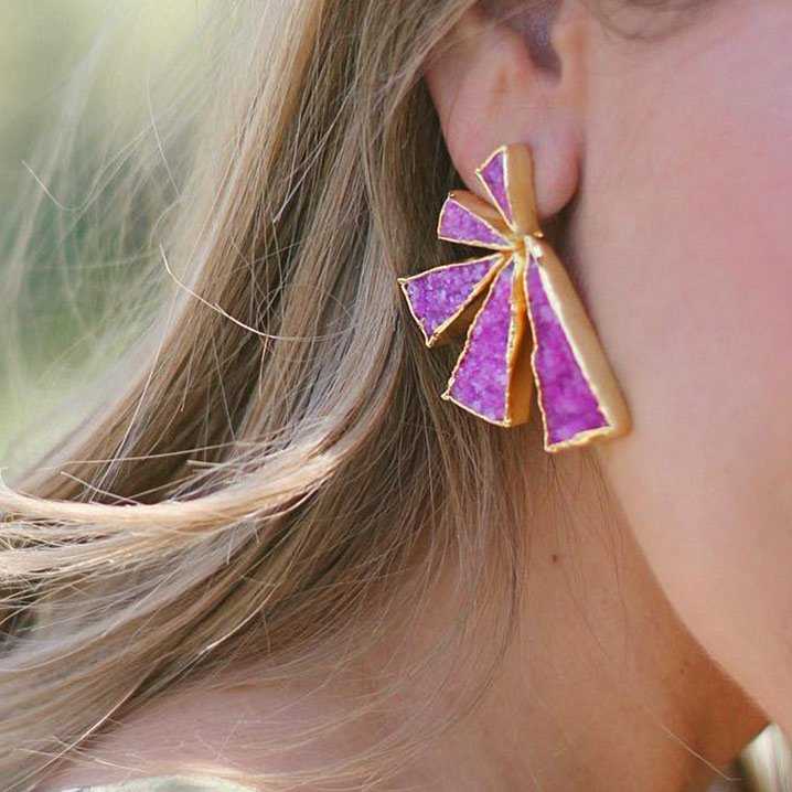 Pendientes Geometric Fucsia mo