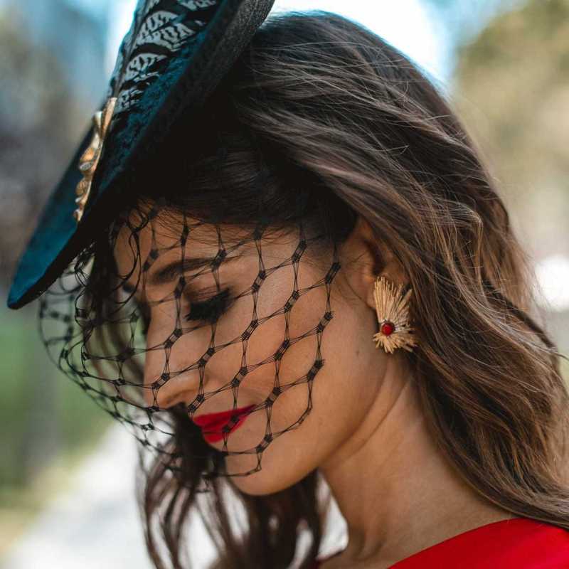 Pendientes Gran Vía Rojo