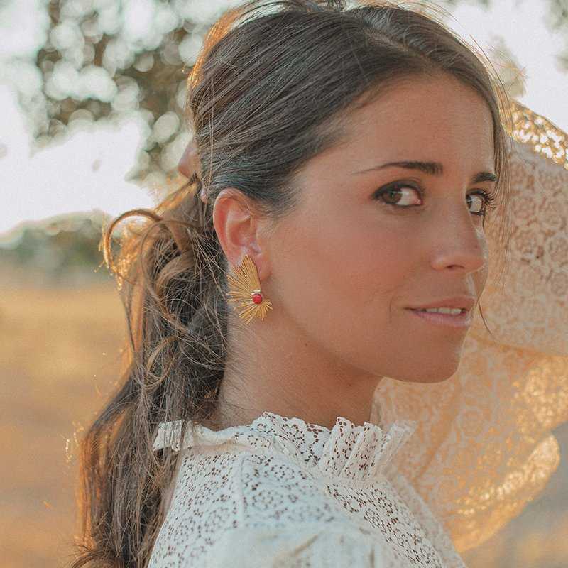 Pendientes Gran Vía Rojo