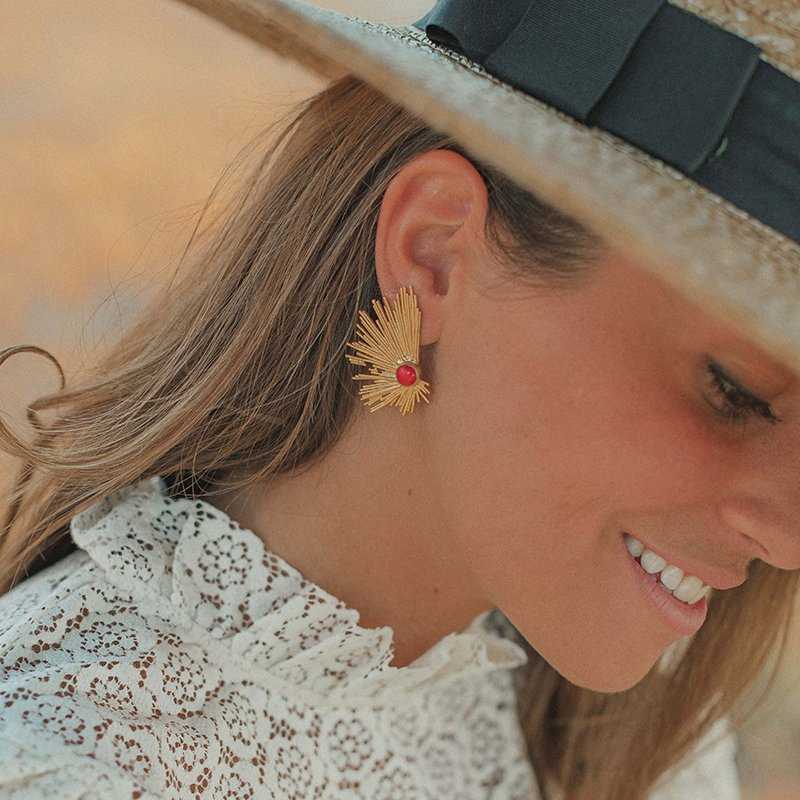 Pendientes Gran Vía Rojo