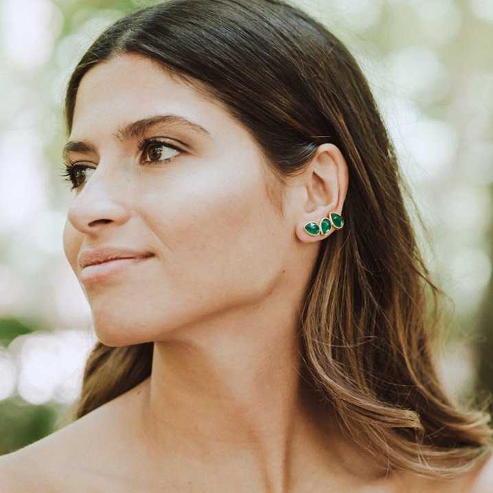 Pendientes Judit Trepador Ed. Limitada Plata Verde agua