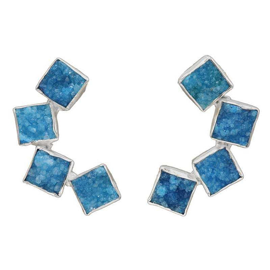 Pendientes Kioto Plata Azul turquesa