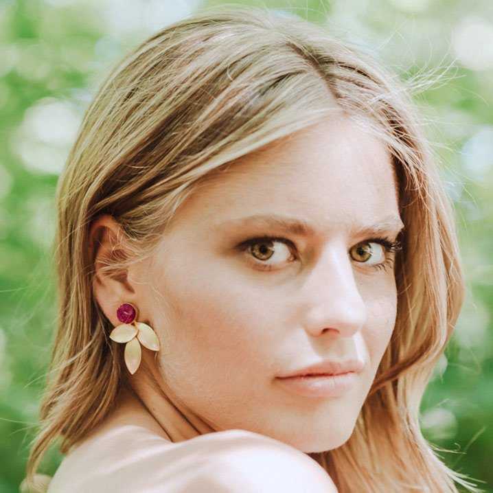 Linen Earrings with Burgundy and Pink Druzy