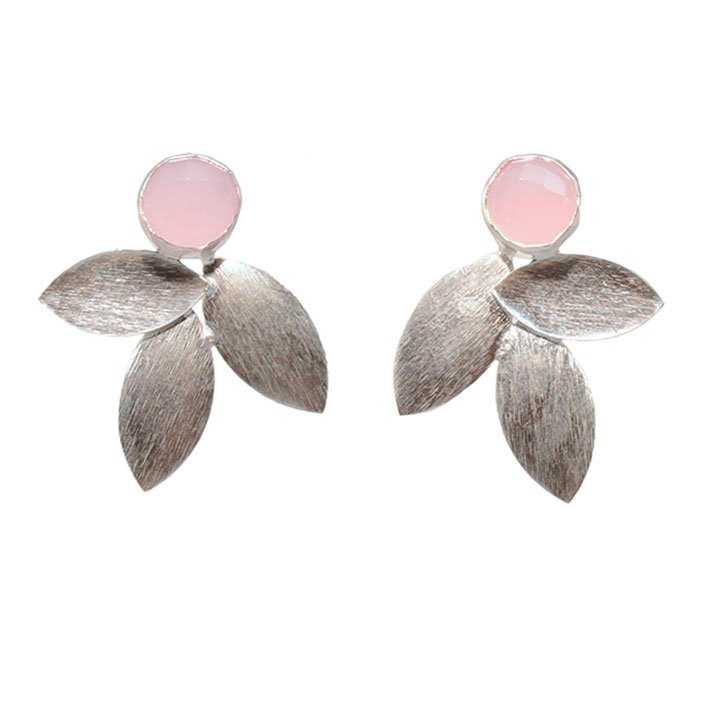 Pendientes Lino Plata Rosa claro