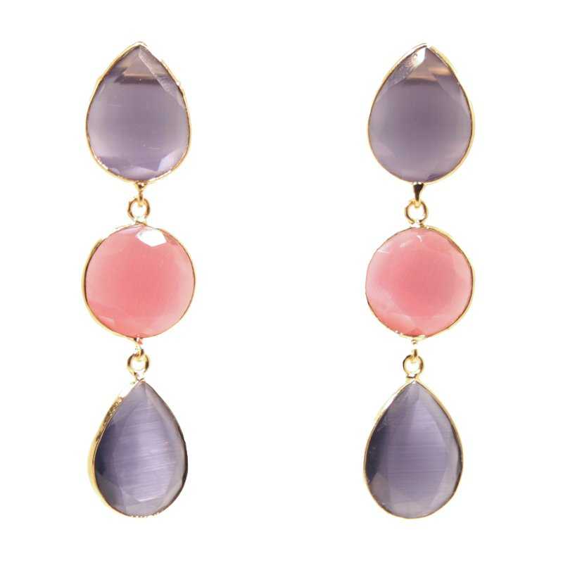 Pendientes Madame Morado. Fucsia y Morado
