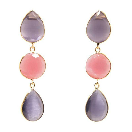 Pendientes Madame Morado. Fucsia y Morado