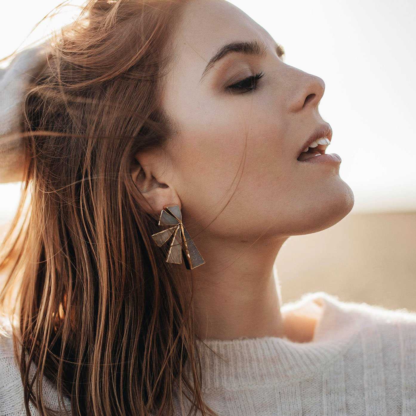 Pendientes Geometric Rosa cuarzo