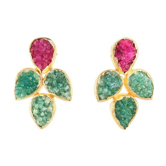 Pendientes Mairea Fucsia mo y Verde