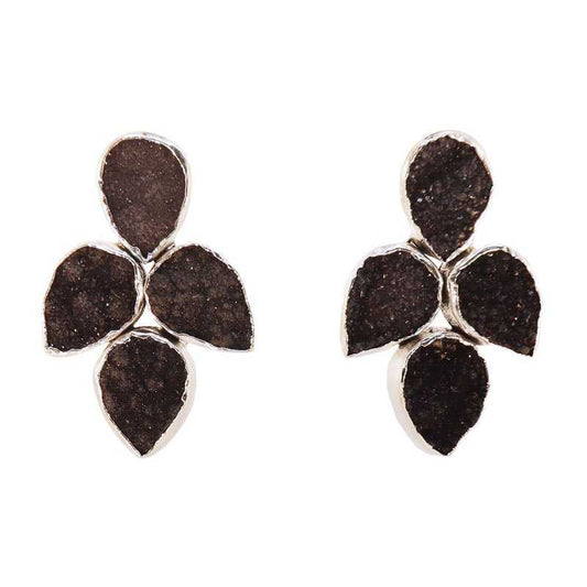 Pendientes Mairea Plata Negro