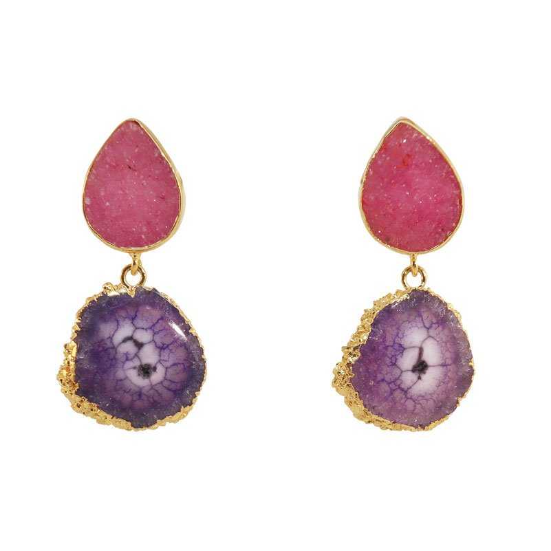 Pendientes Malin Fucsia y Morado