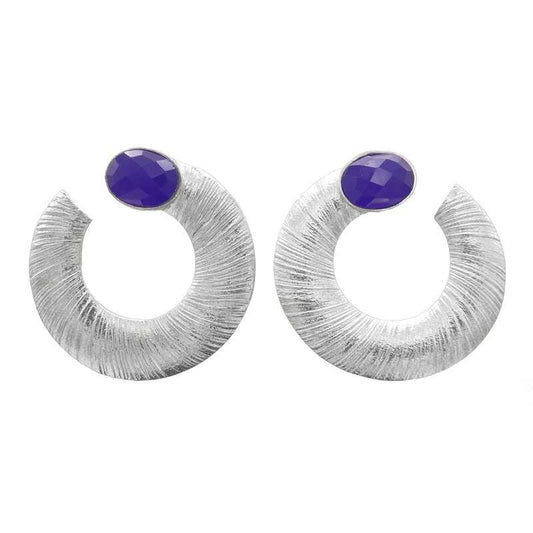 Pendientes Moncloa Plata Azul Royal