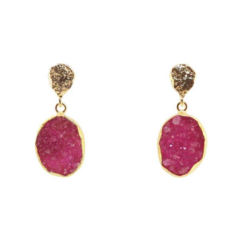 Pendientes Ovals Fucsia mo