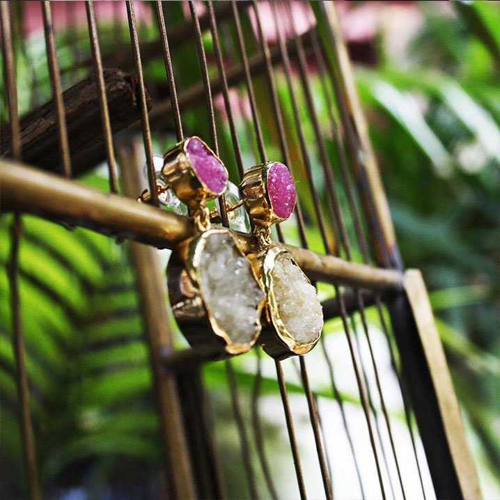 Pendientes Rupia Iconic Fucsia y Amarillo