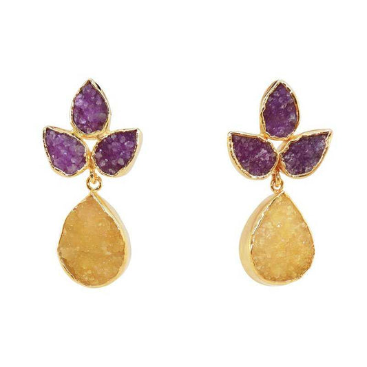 Pendientes Sauce Morado y Amarillo