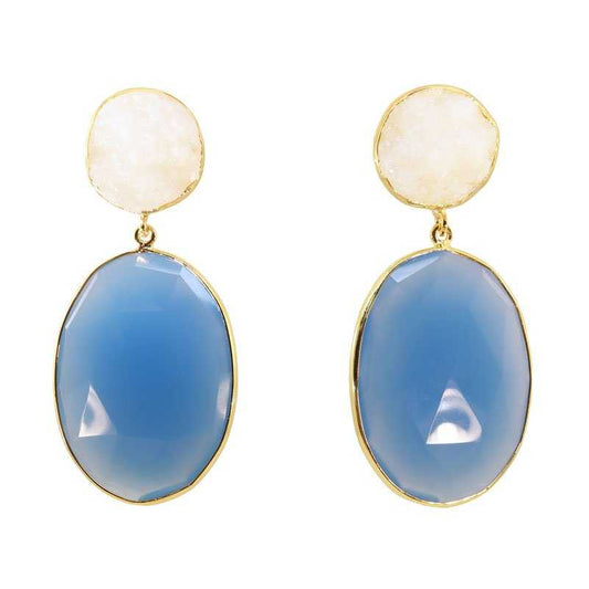 Pendientes Toulouse Blanco y Azul