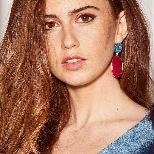 Pendientes Toulouse Turquesa y Fucsia