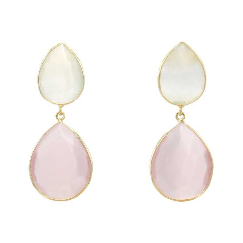 Pendientes Venus Blanco y Rosa claro