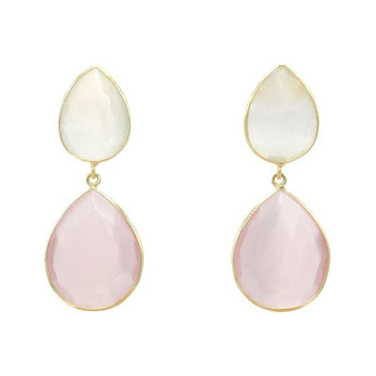 Pendientes Venus Blanco y Rosa claro