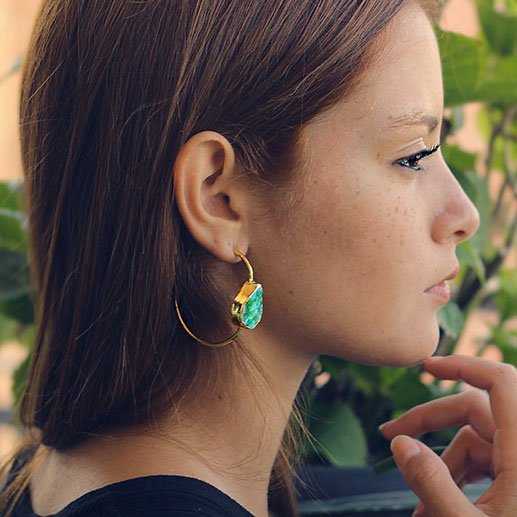 Pendientes Aros Malta Verde