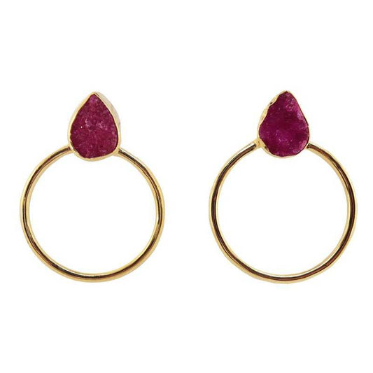 Pendientes Diwa Small Fucsia mo