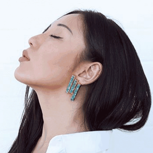 Pendientes Geoline Verde