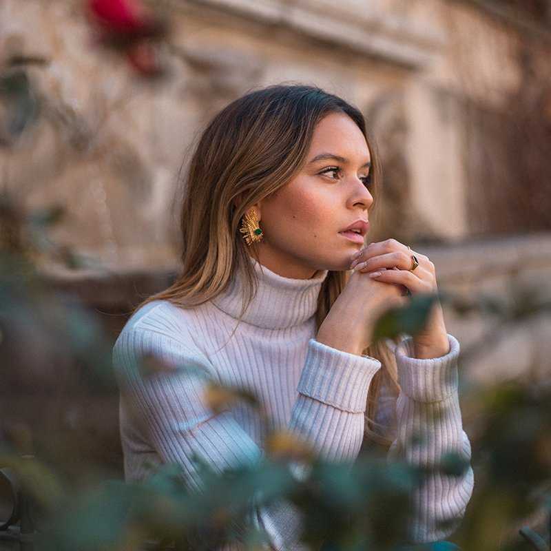 Pendientes Gran Vía Drusa Verde