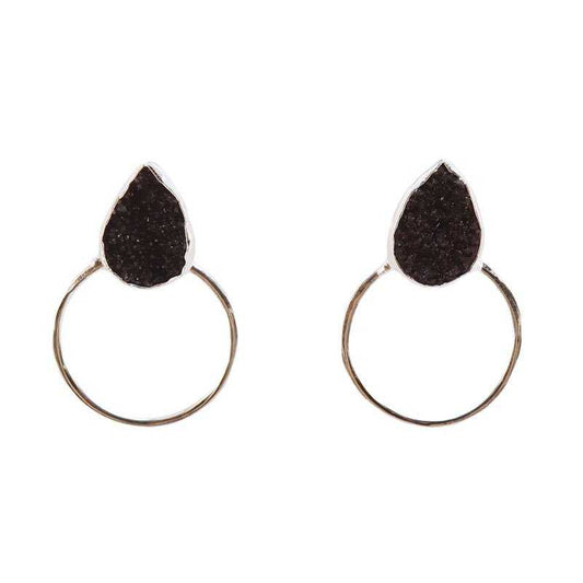 Pendientes Mini Diwa Plata Negro