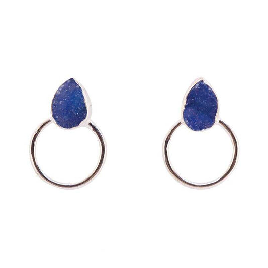 Pendientes Mini Diwa Plata Azul