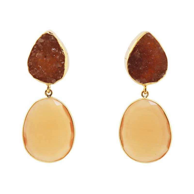 Pendientes Sabatini Marrón y Naranja