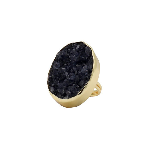 Anillo Galaxy Drusa Negro