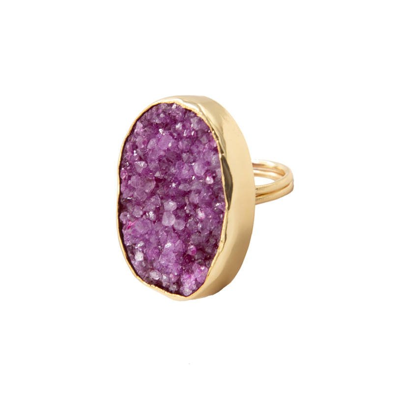 Anillo Galaxy Drusa Fucsia mo