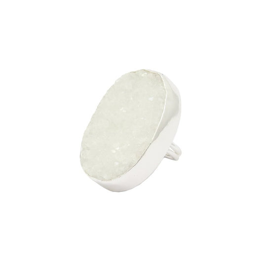 Anillo Galaxy Plata Drusa Blanco