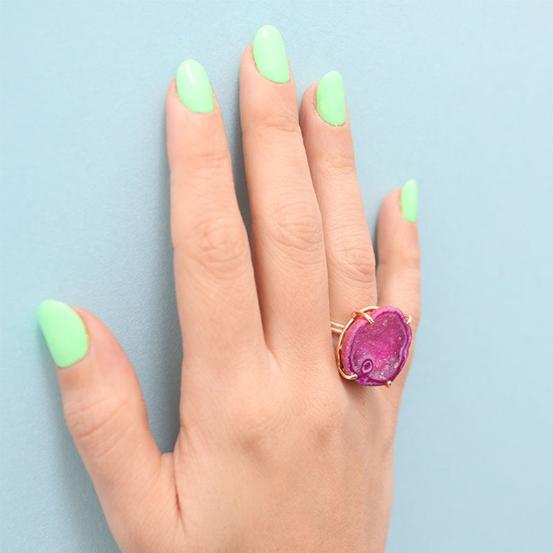 Anillo Geoda Plata Fucsia