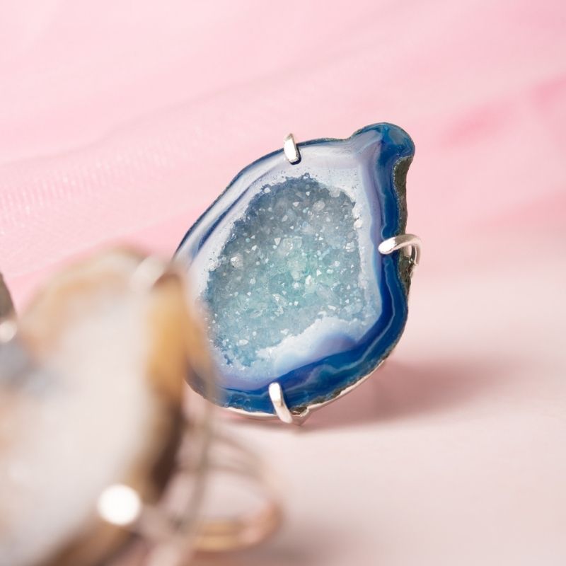 Anillo Geoda Plata Azul