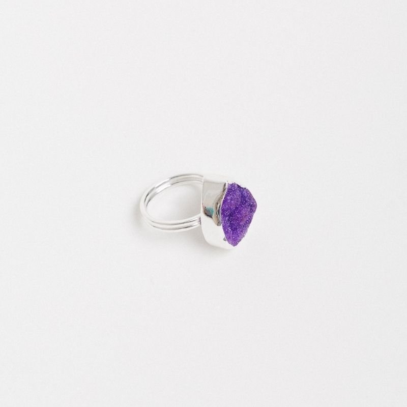 Anillo Formentera Ed. Limitada Drusa Plata Morado