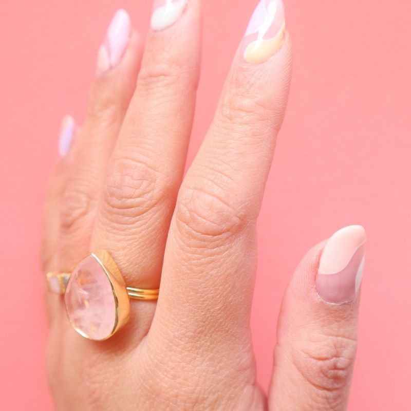 Anillo Formentera Rosa cuarzo