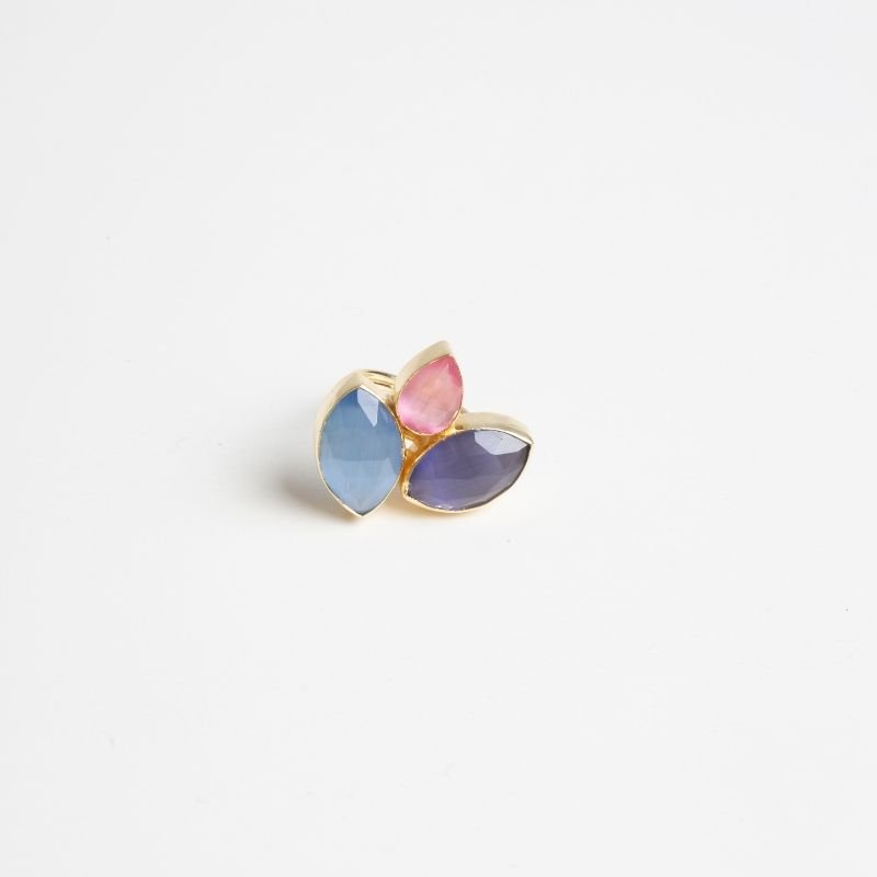 Anillo Grayas Azul. Rosa y Morado