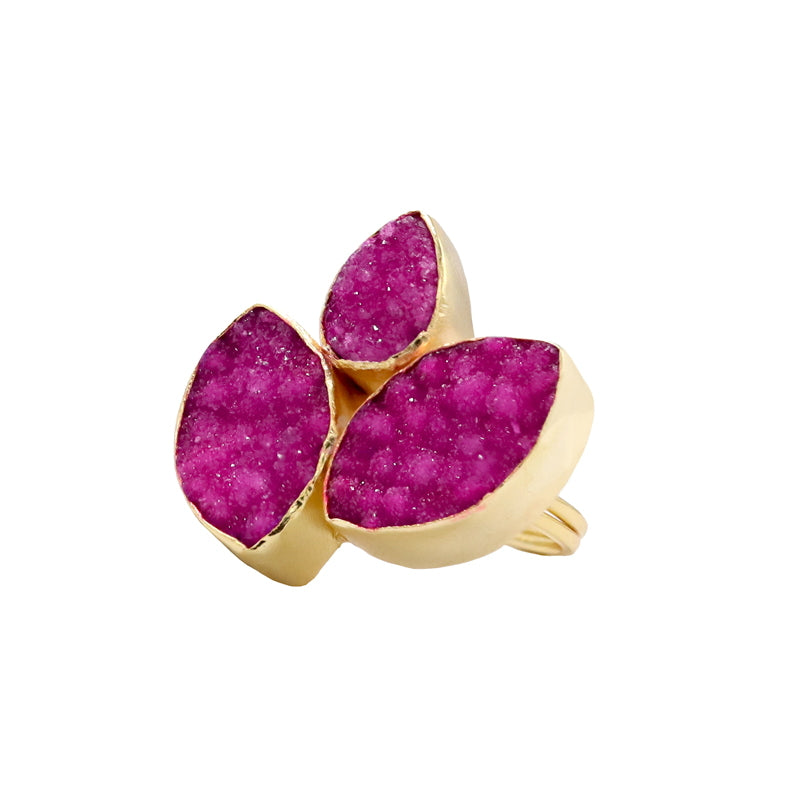 Anillo Grayas Drusa Fucsia