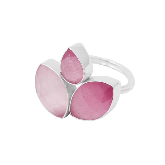 Anillo Grayas Plata Rosas