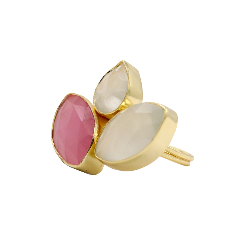 Anillo Grayas Rosa y Blancos